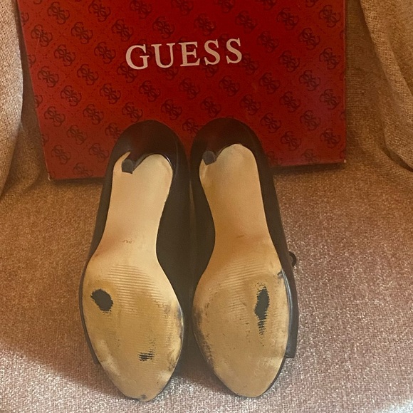 Guess Black Leather Open-toe Booties- Sz 8 - Picture 4 of 4